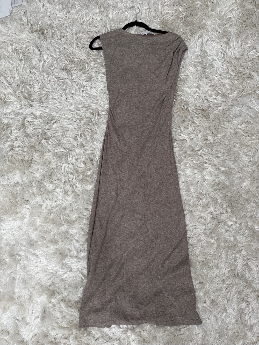 Mango Sleeveless Taupe Maxi Dress
